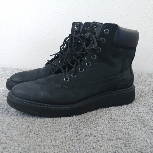 Timberland Kenniston 6” Boots Womens Size 6.5 Black Nubuck Leather Wedge Sole - Picture 1 of 10